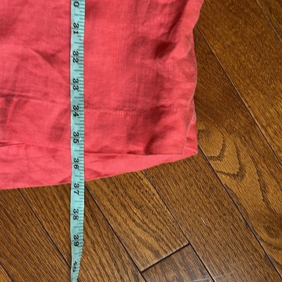 C&C California | Sleeveless 100% Linen Dress w. Collar in Coral Size 10 Summer - Picture 9 of 9